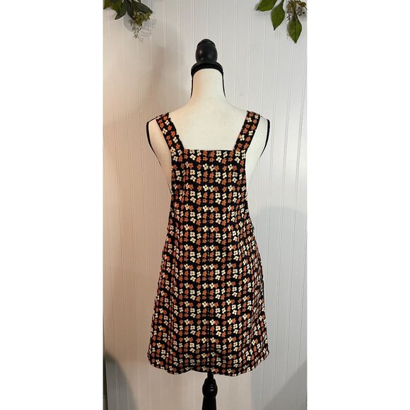 Pink Lily Floral Print Pinafore Dress With Adjustable Straps & Pockets Size S - Picture 2 of 13